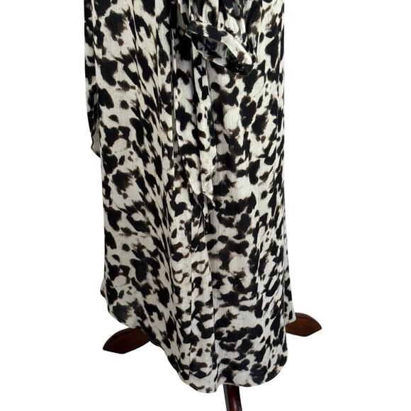 RAILS TYRA FAUX WRAP MIDI DRESS IN BLURRED CHEETAH NWT WOMEN'S SIZE LARGE - Picture 7 of 16